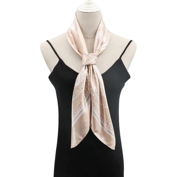 35" Square Silk Like Head Scarf - Women's Fashion Silk Feeling Scarf - Picture 3 of 5